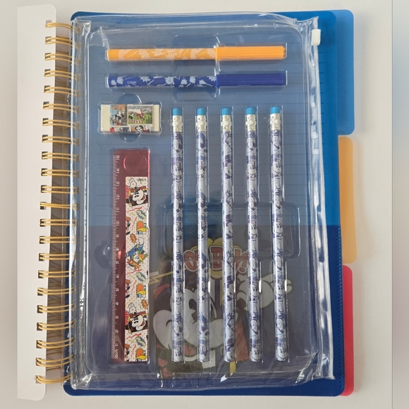 NEW Disney Store Mickey Mouse Notebook and Stationery 10pc Set - Picture 2 of 3